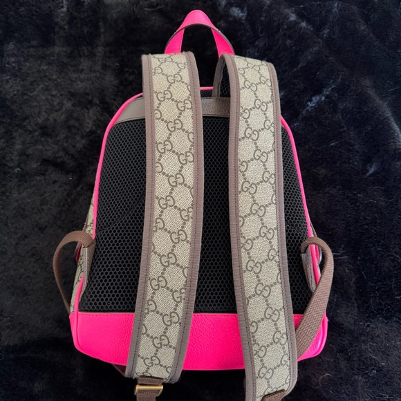 NEW Authentic Gucci Ophidia Small Backpack with Pink Trim - Picture 4 of 8